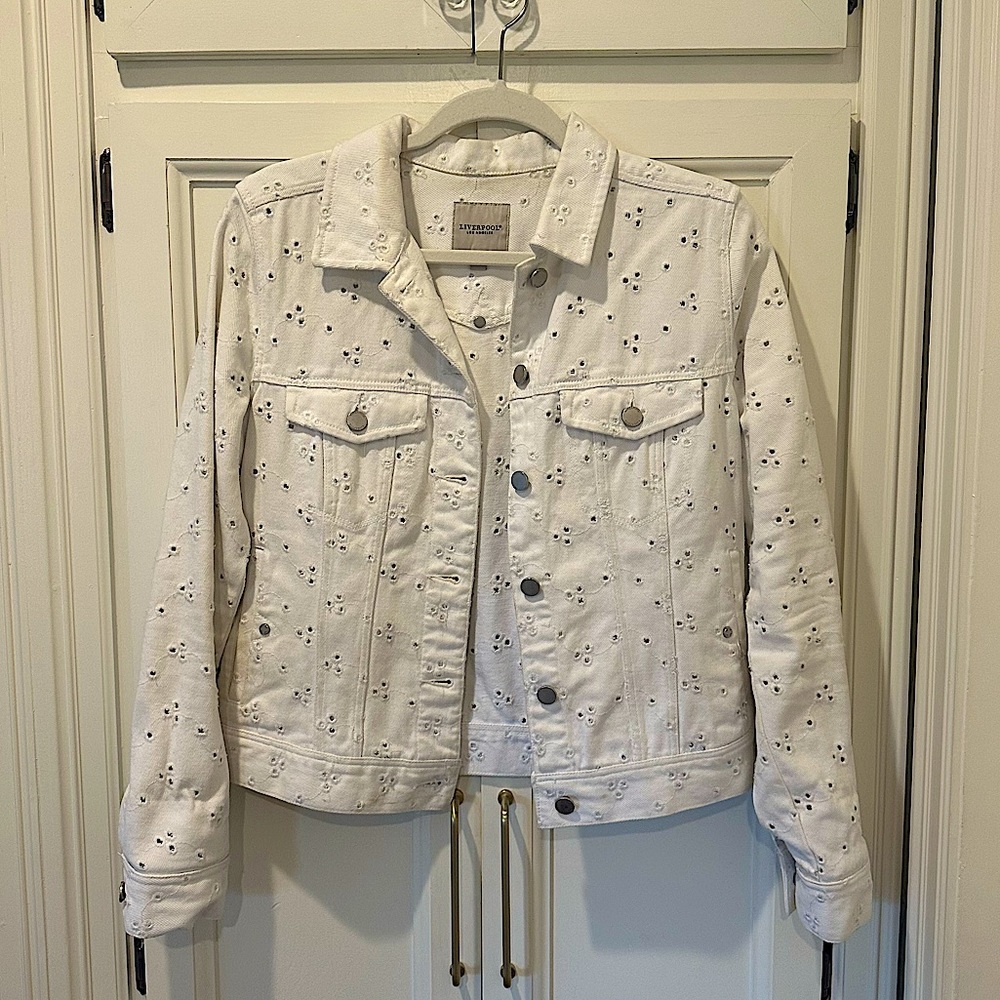 Liverpool White Denim Eyelet Jacket
